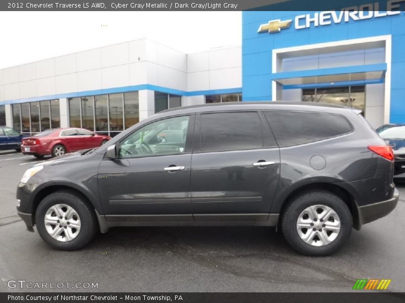 Cyber Gray Metallic / Dark Gray/Light Gray 2012 Chevrolet Traverse LS AWD