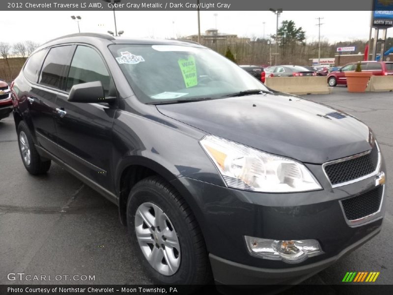 Cyber Gray Metallic / Dark Gray/Light Gray 2012 Chevrolet Traverse LS AWD