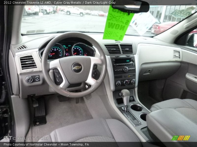 Cyber Gray Metallic / Dark Gray/Light Gray 2012 Chevrolet Traverse LS AWD