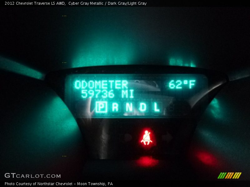 Cyber Gray Metallic / Dark Gray/Light Gray 2012 Chevrolet Traverse LS AWD