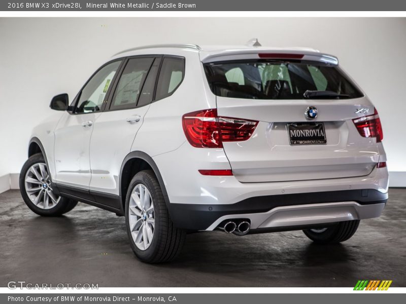 Mineral White Metallic / Saddle Brown 2016 BMW X3 xDrive28i