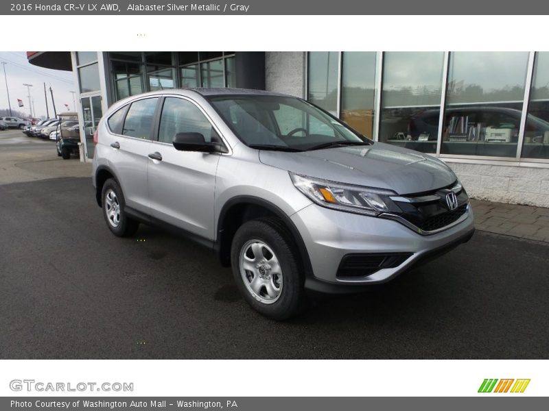 Alabaster Silver Metallic / Gray 2016 Honda CR-V LX AWD