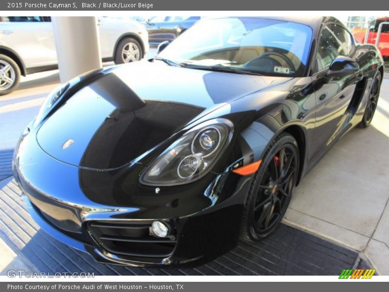 Black / Black/Luxor Beige 2015 Porsche Cayman S