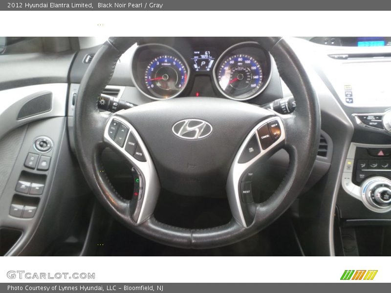 Black Noir Pearl / Gray 2012 Hyundai Elantra Limited