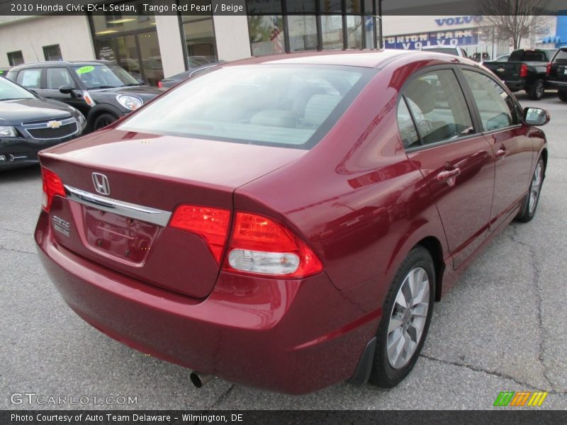 Tango Red Pearl / Beige 2010 Honda Civic EX-L Sedan