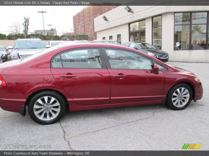 Tango Red Pearl / Beige 2010 Honda Civic EX-L Sedan