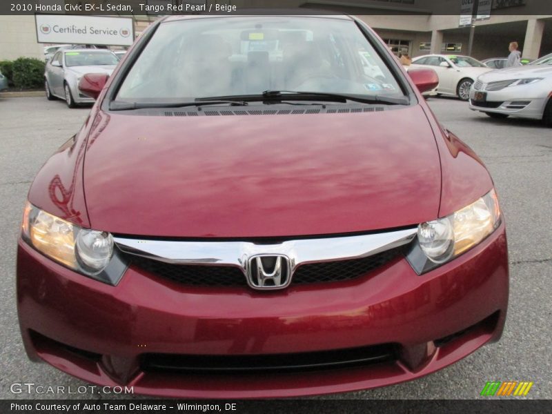 Tango Red Pearl / Beige 2010 Honda Civic EX-L Sedan