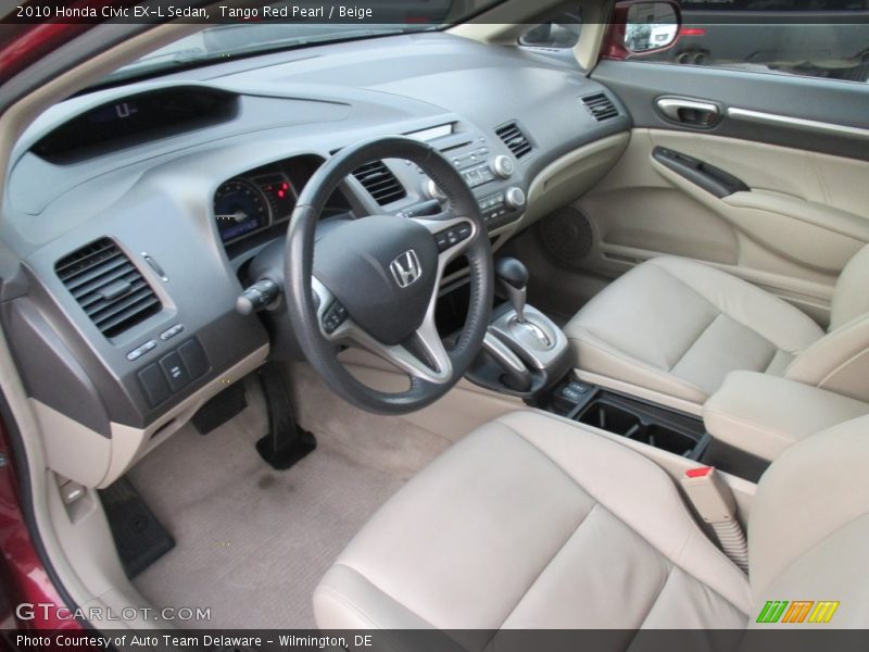 Tango Red Pearl / Beige 2010 Honda Civic EX-L Sedan