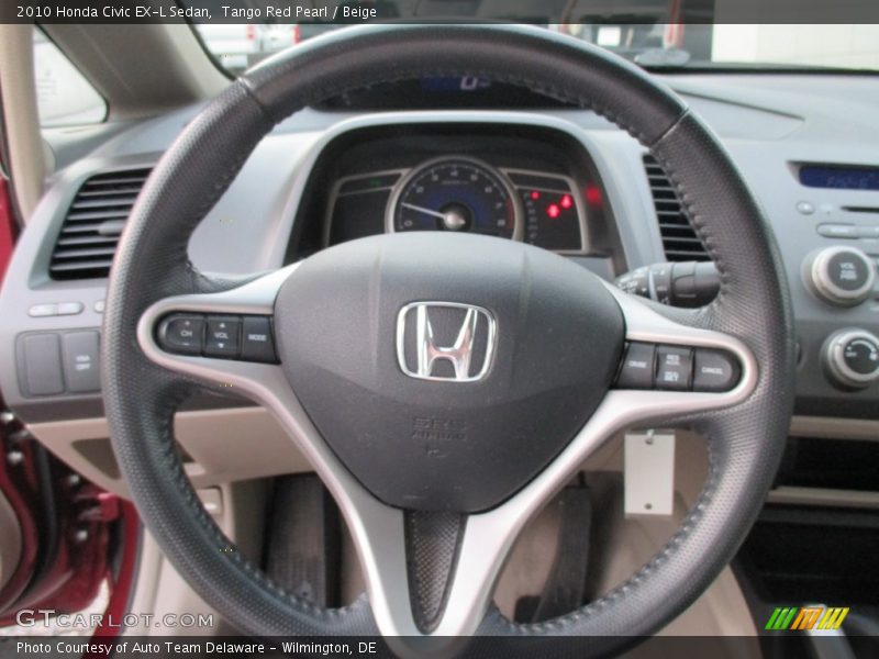 Tango Red Pearl / Beige 2010 Honda Civic EX-L Sedan