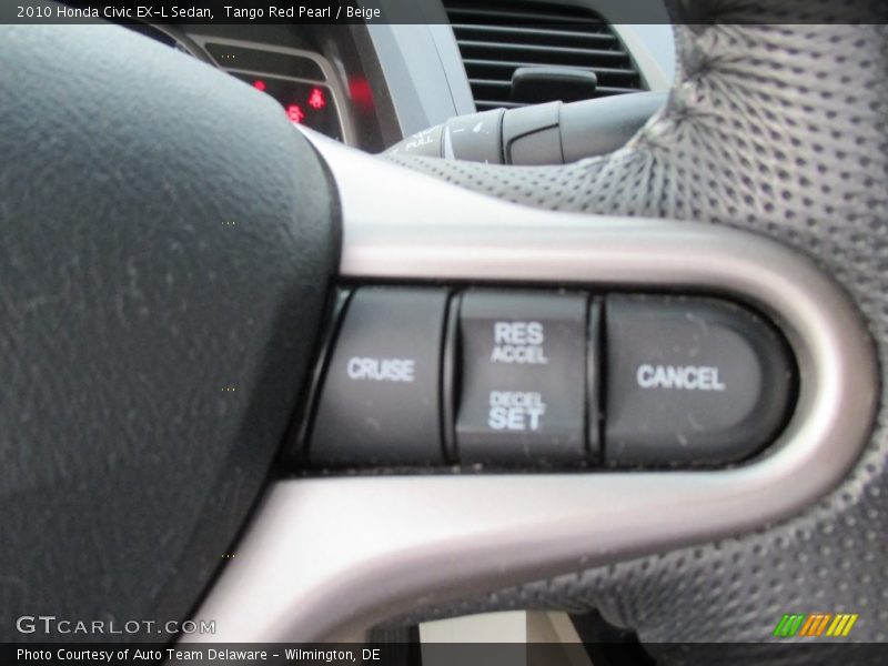 Tango Red Pearl / Beige 2010 Honda Civic EX-L Sedan
