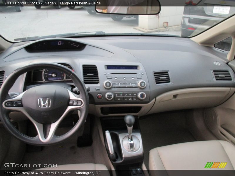 Tango Red Pearl / Beige 2010 Honda Civic EX-L Sedan