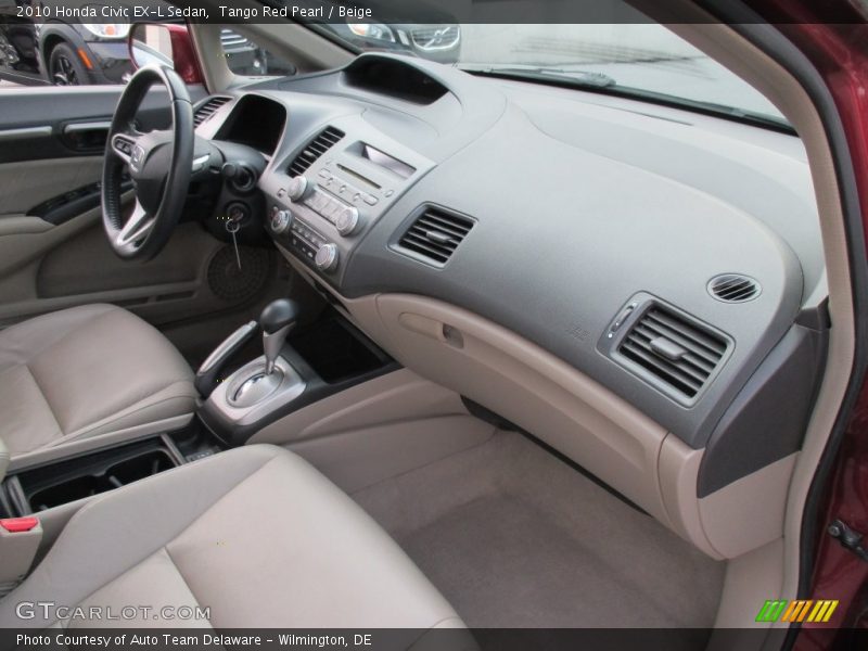 Tango Red Pearl / Beige 2010 Honda Civic EX-L Sedan