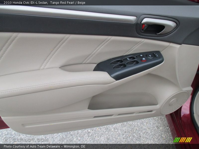 Tango Red Pearl / Beige 2010 Honda Civic EX-L Sedan