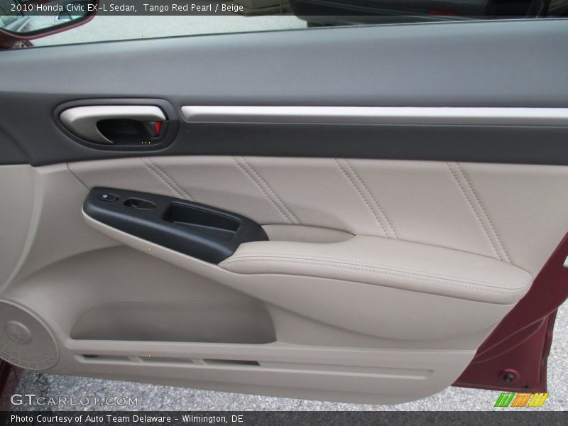 Tango Red Pearl / Beige 2010 Honda Civic EX-L Sedan