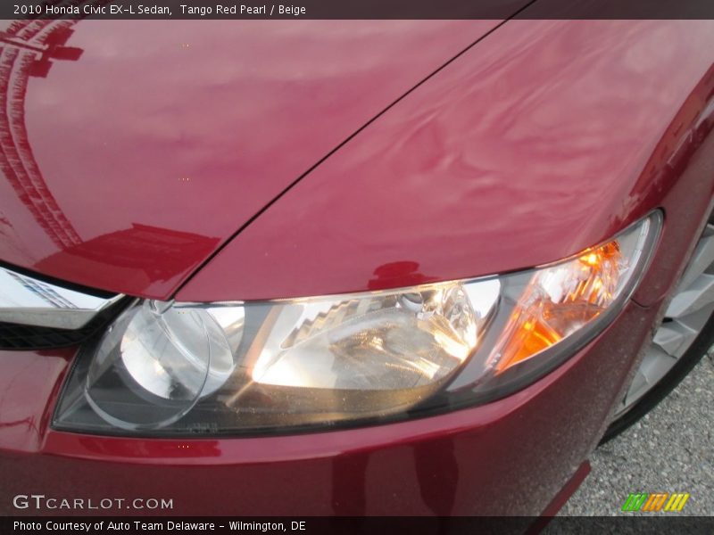 Tango Red Pearl / Beige 2010 Honda Civic EX-L Sedan