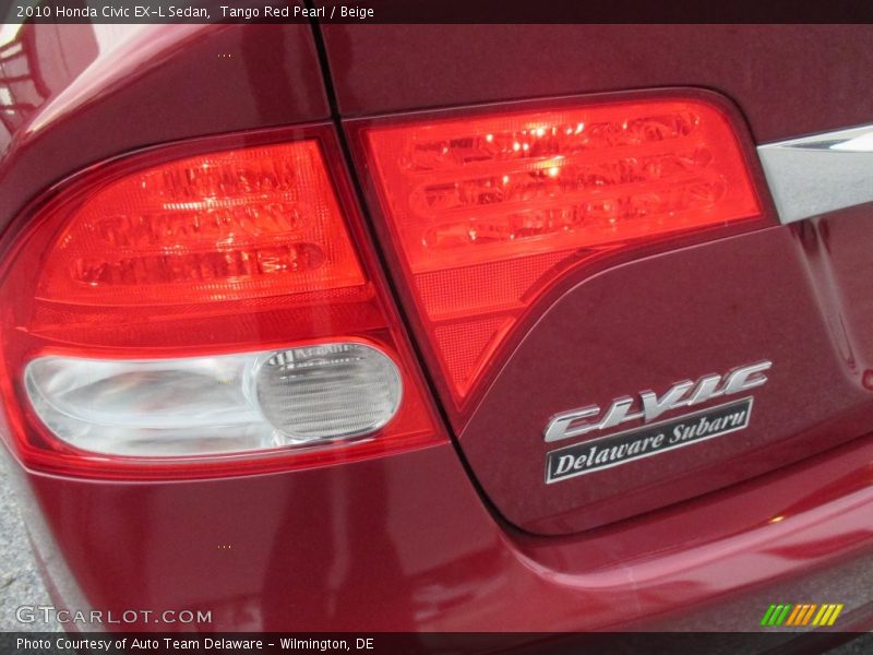Tango Red Pearl / Beige 2010 Honda Civic EX-L Sedan
