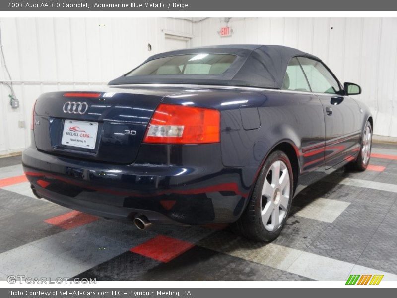 Aquamarine Blue Metallic / Beige 2003 Audi A4 3.0 Cabriolet
