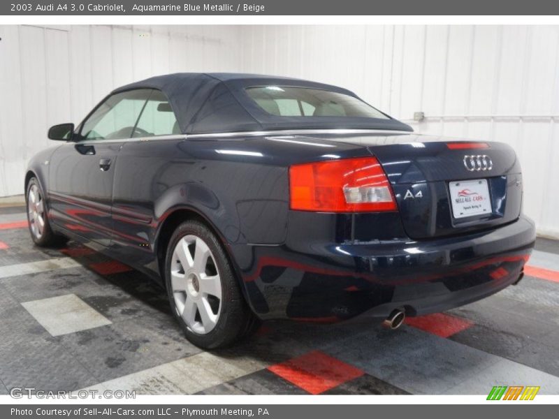 Aquamarine Blue Metallic / Beige 2003 Audi A4 3.0 Cabriolet