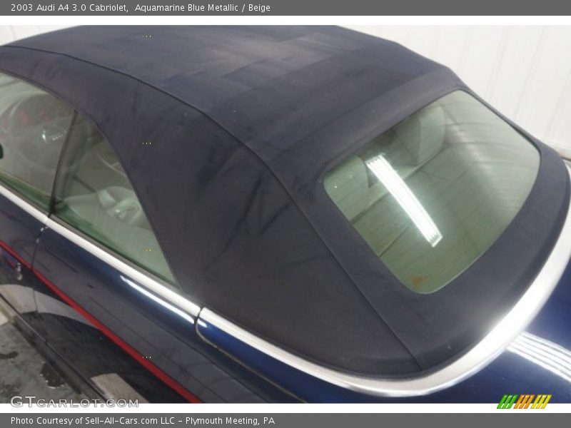 Aquamarine Blue Metallic / Beige 2003 Audi A4 3.0 Cabriolet