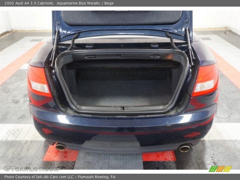 Aquamarine Blue Metallic / Beige 2003 Audi A4 3.0 Cabriolet