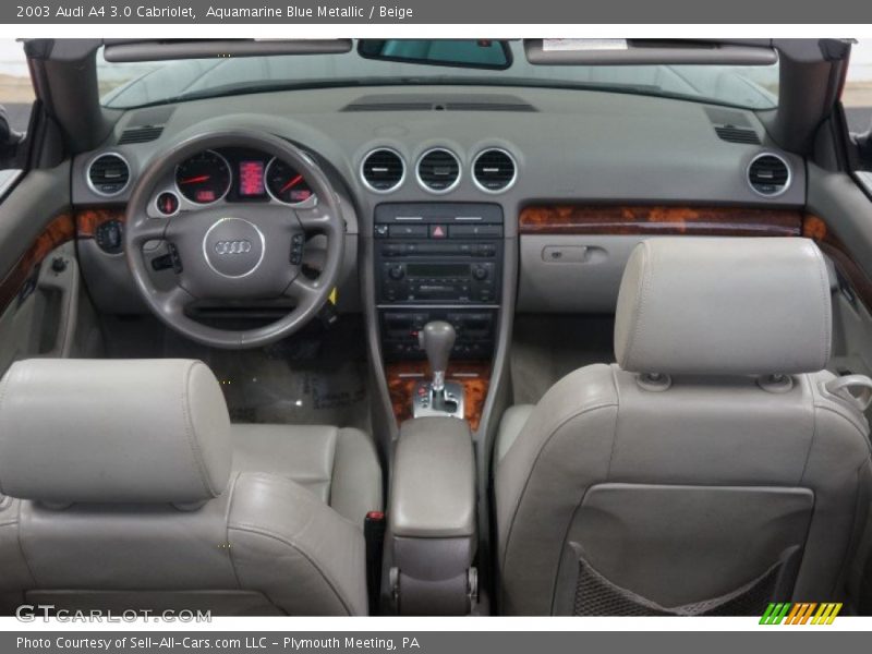 Aquamarine Blue Metallic / Beige 2003 Audi A4 3.0 Cabriolet