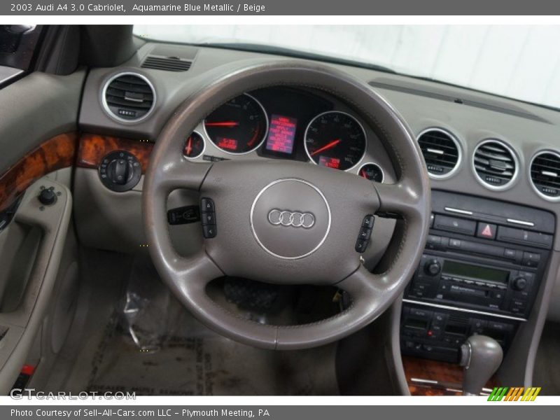 Aquamarine Blue Metallic / Beige 2003 Audi A4 3.0 Cabriolet