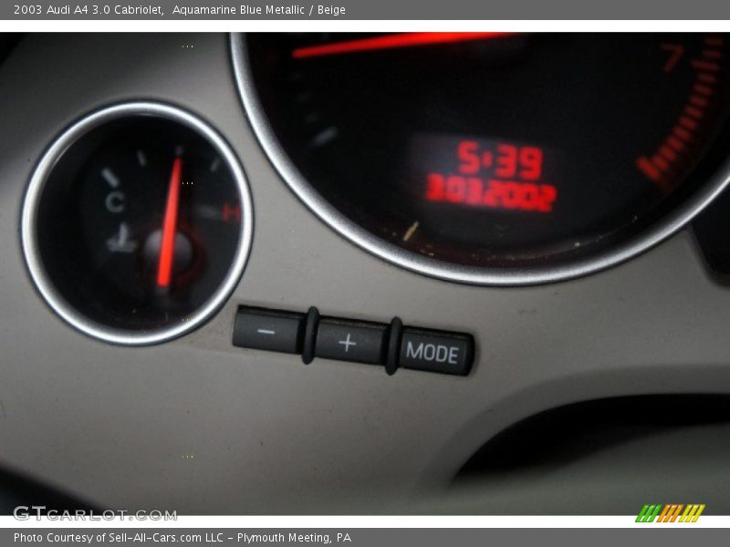 Aquamarine Blue Metallic / Beige 2003 Audi A4 3.0 Cabriolet