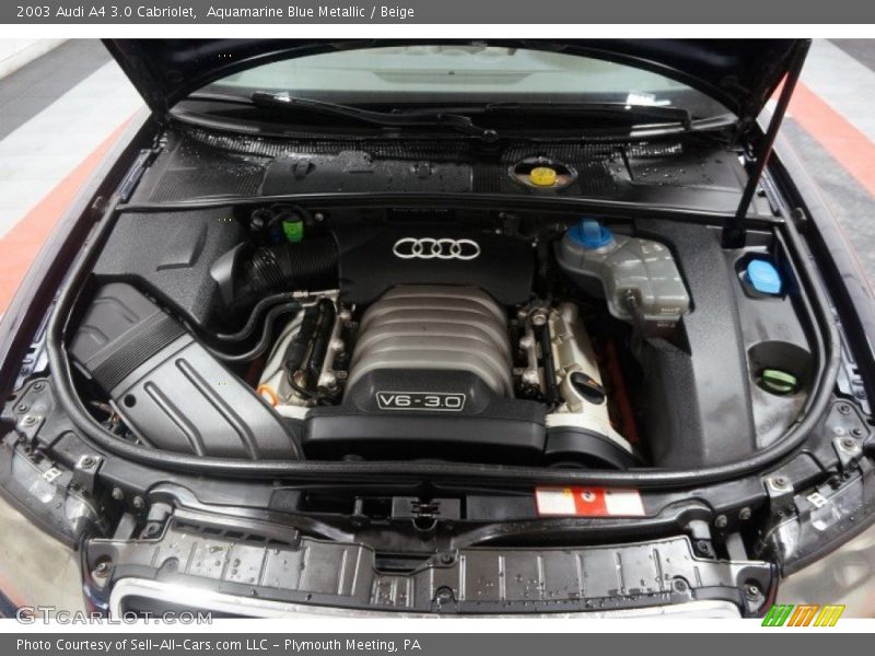 Aquamarine Blue Metallic / Beige 2003 Audi A4 3.0 Cabriolet