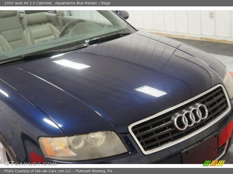 Aquamarine Blue Metallic / Beige 2003 Audi A4 3.0 Cabriolet