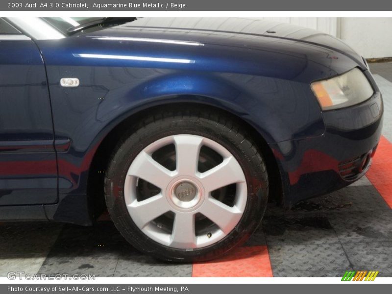 Aquamarine Blue Metallic / Beige 2003 Audi A4 3.0 Cabriolet