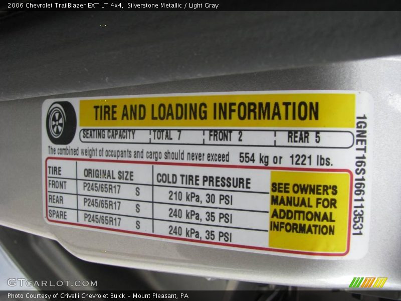 Silverstone Metallic / Light Gray 2006 Chevrolet TrailBlazer EXT LT 4x4