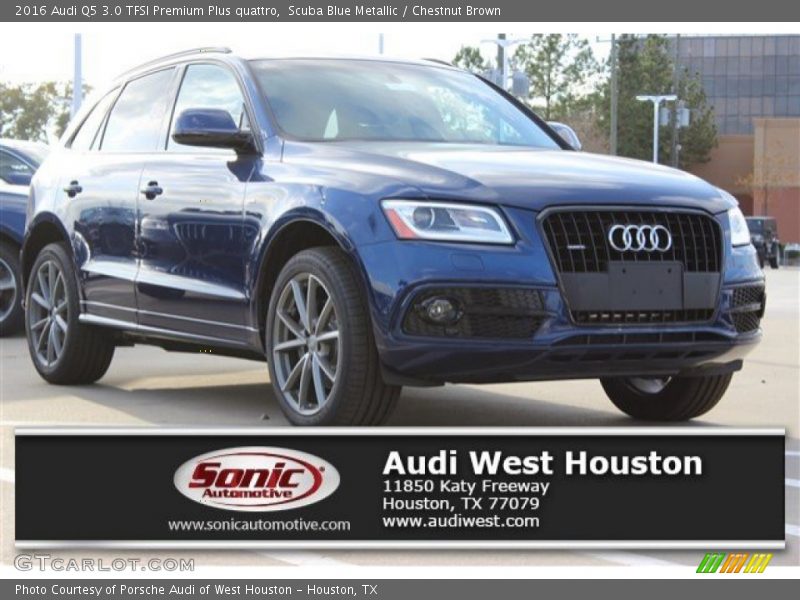 Scuba Blue Metallic / Chestnut Brown 2016 Audi Q5 3.0 TFSI Premium Plus quattro