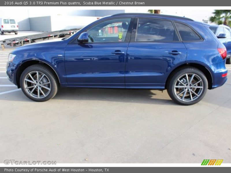 Scuba Blue Metallic / Chestnut Brown 2016 Audi Q5 3.0 TFSI Premium Plus quattro