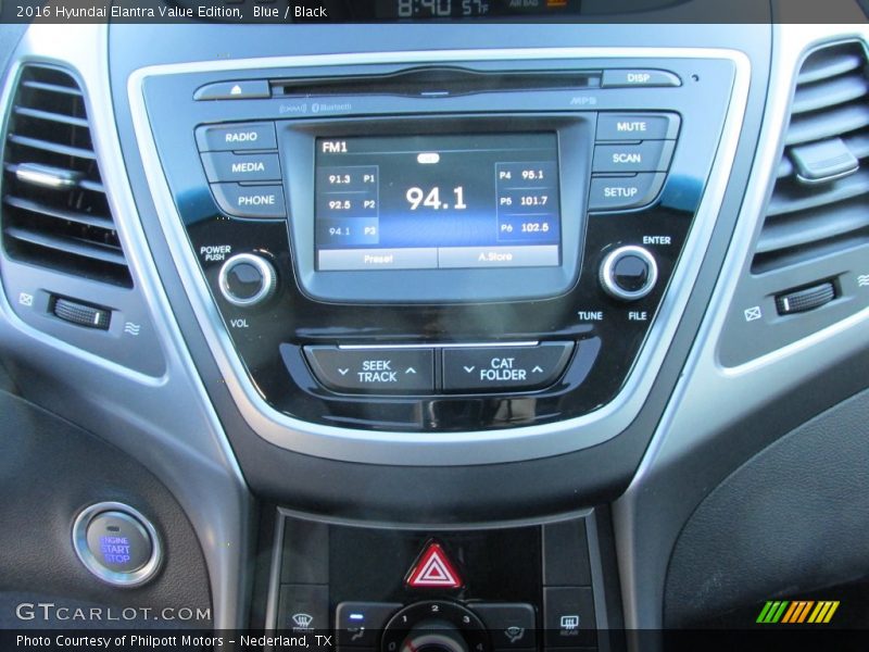 Blue / Black 2016 Hyundai Elantra Value Edition