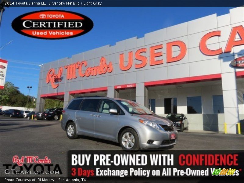 Silver Sky Metallic / Light Gray 2014 Toyota Sienna LE