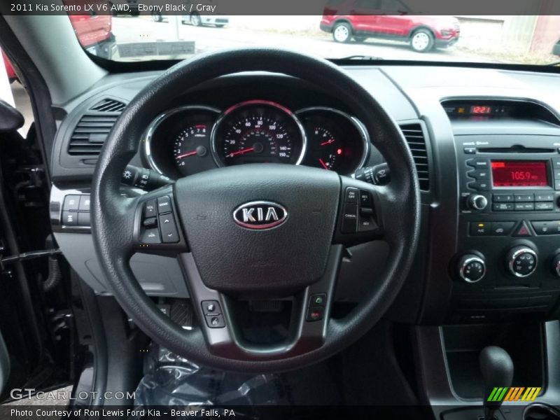 Ebony Black / Gray 2011 Kia Sorento LX V6 AWD