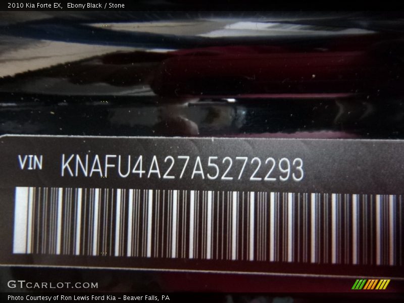 Ebony Black / Stone 2010 Kia Forte EX