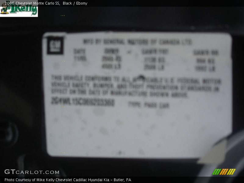 Black / Ebony 2006 Chevrolet Monte Carlo SS