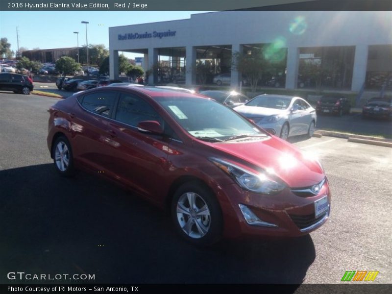 Red / Beige 2016 Hyundai Elantra Value Edition