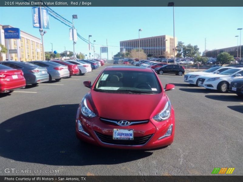 Red / Beige 2016 Hyundai Elantra Value Edition
