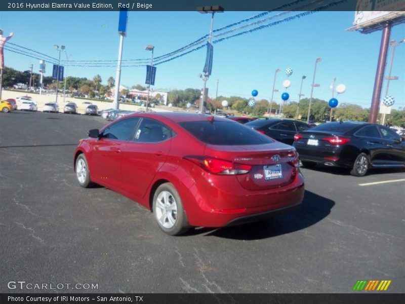 Red / Beige 2016 Hyundai Elantra Value Edition