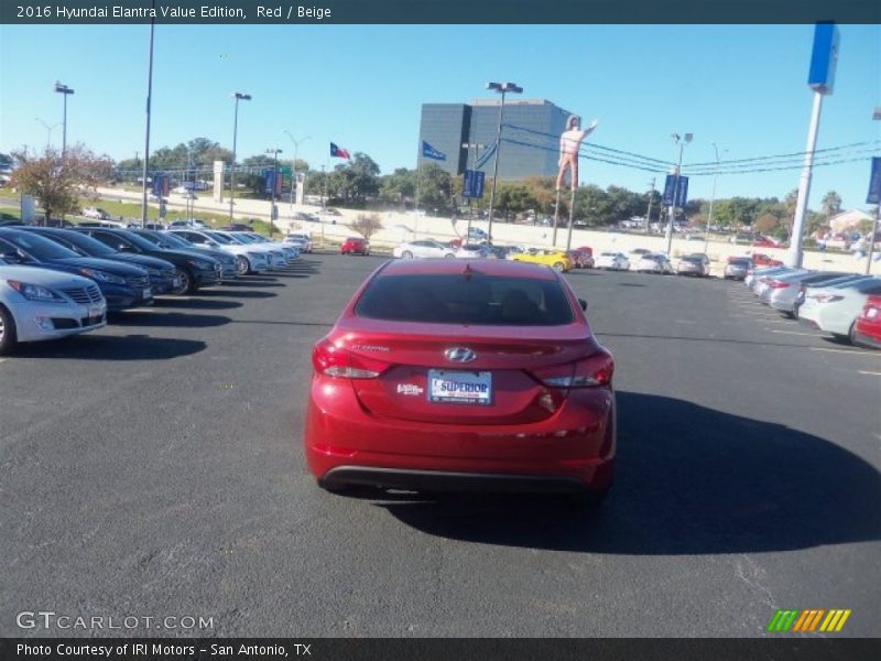 Red / Beige 2016 Hyundai Elantra Value Edition