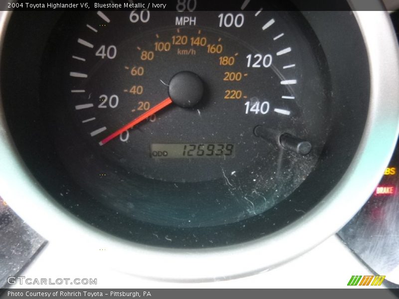 Bluestone Metallic / Ivory 2004 Toyota Highlander V6