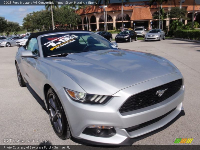 Ingot Silver Metallic / Ebony 2015 Ford Mustang V6 Convertible