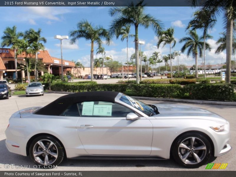 Ingot Silver Metallic / Ebony 2015 Ford Mustang V6 Convertible