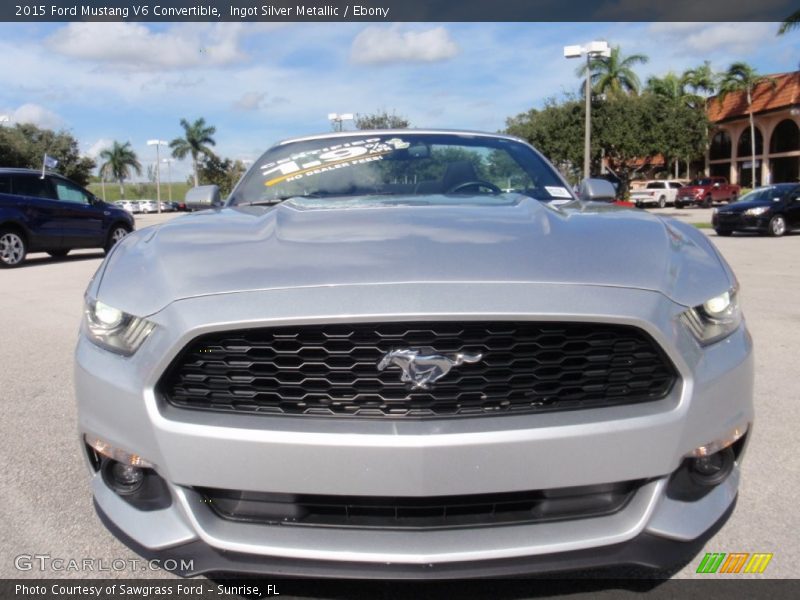 Ingot Silver Metallic / Ebony 2015 Ford Mustang V6 Convertible