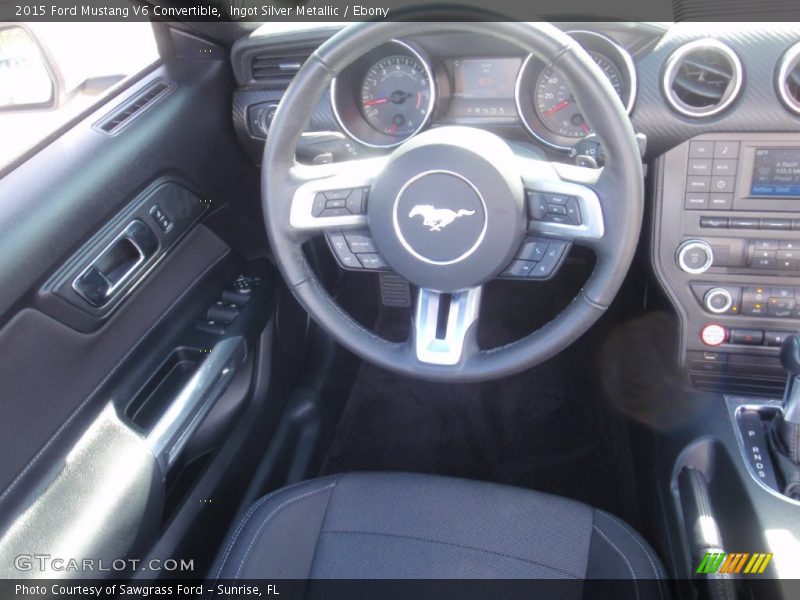 Ingot Silver Metallic / Ebony 2015 Ford Mustang V6 Convertible