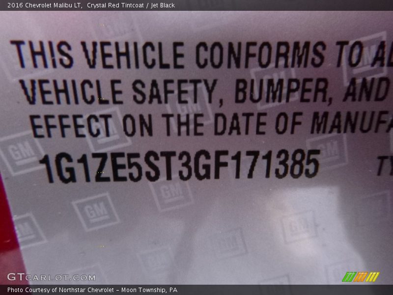 Crystal Red Tintcoat / Jet Black 2016 Chevrolet Malibu LT