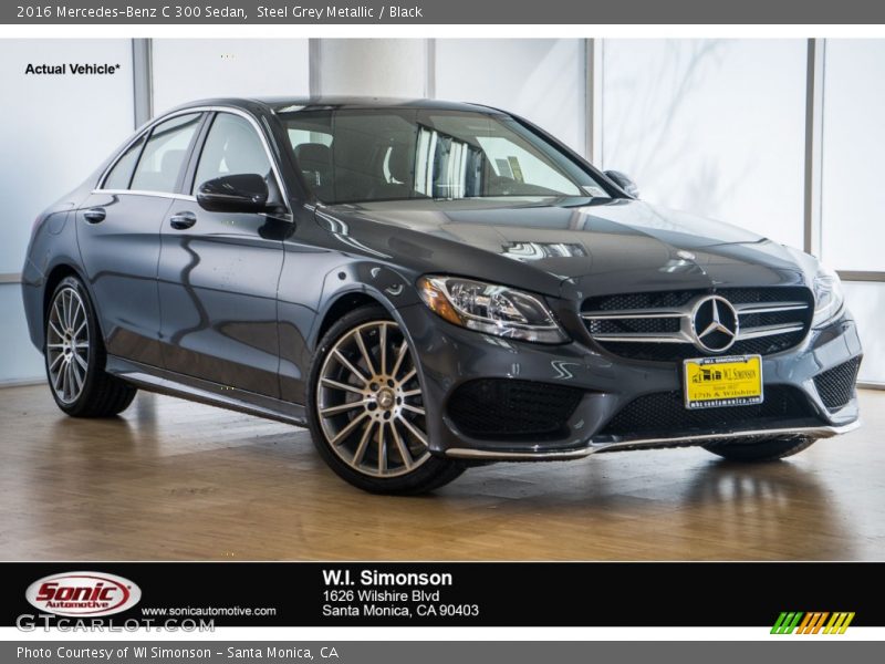 Steel Grey Metallic / Black 2016 Mercedes-Benz C 300 Sedan