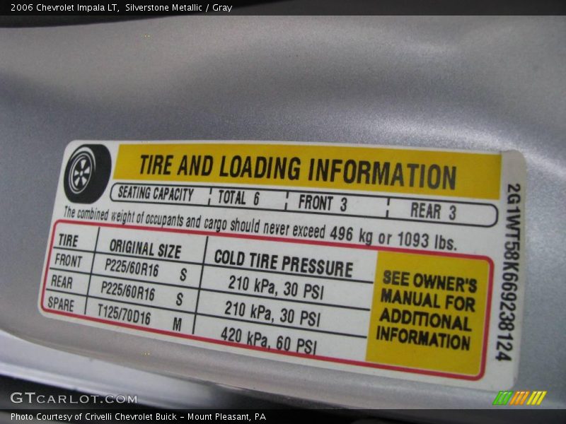 Silverstone Metallic / Gray 2006 Chevrolet Impala LT